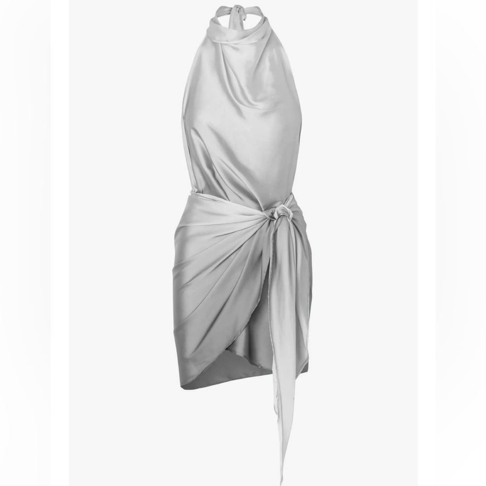 Elegant Silver Halter Dress